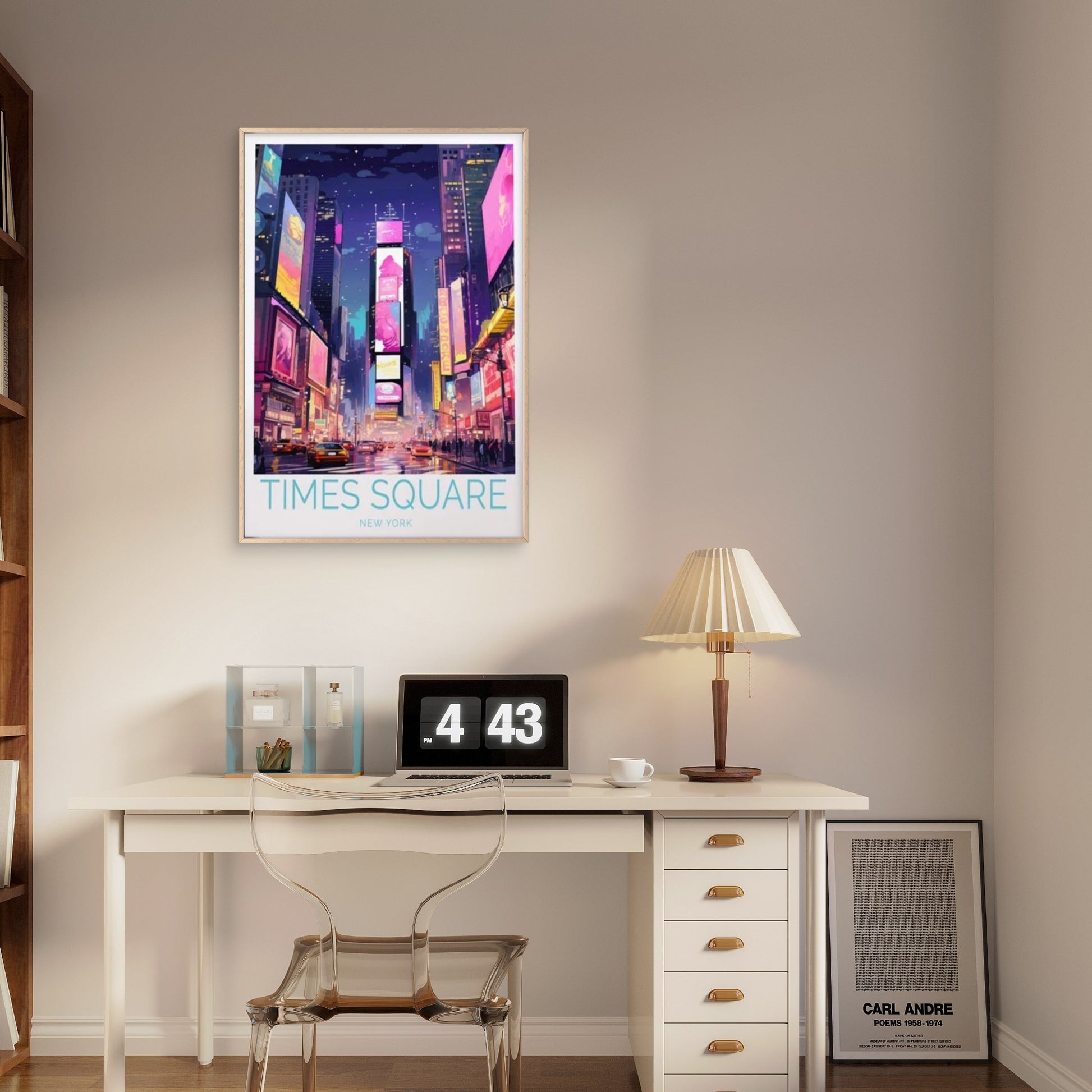Times Square New York At Night Painting Travel Poster Print Wall Art - Bella Home Decor