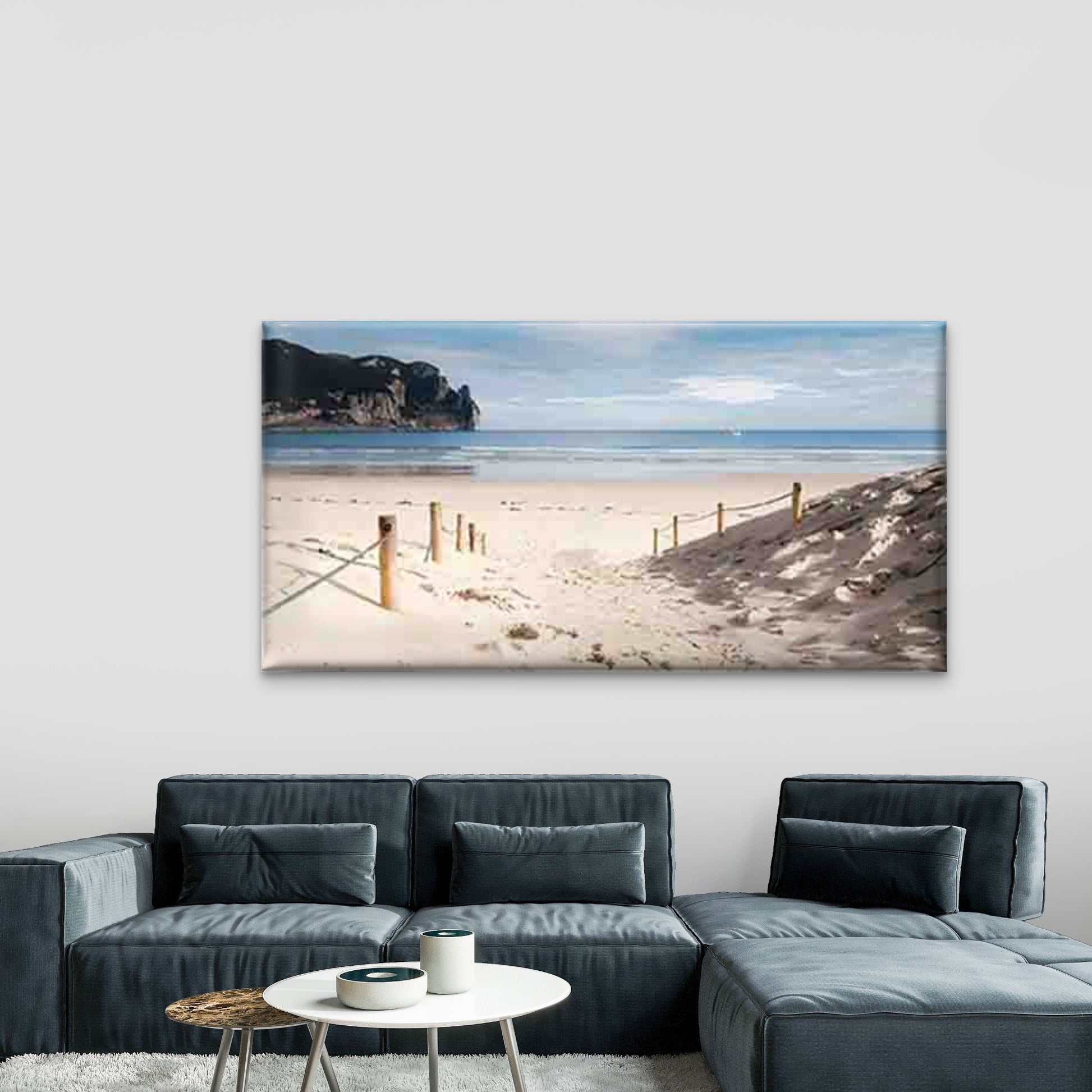 Seaside Scene with Sunny Beach Wall Art Canvas Office Home Room Framed 120x60cm - Bella Home Decor