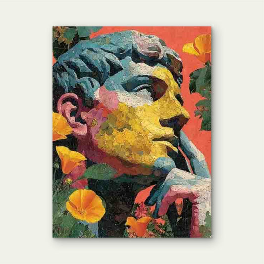 The David Statue And California Poppies Metal Print Ready to Hang