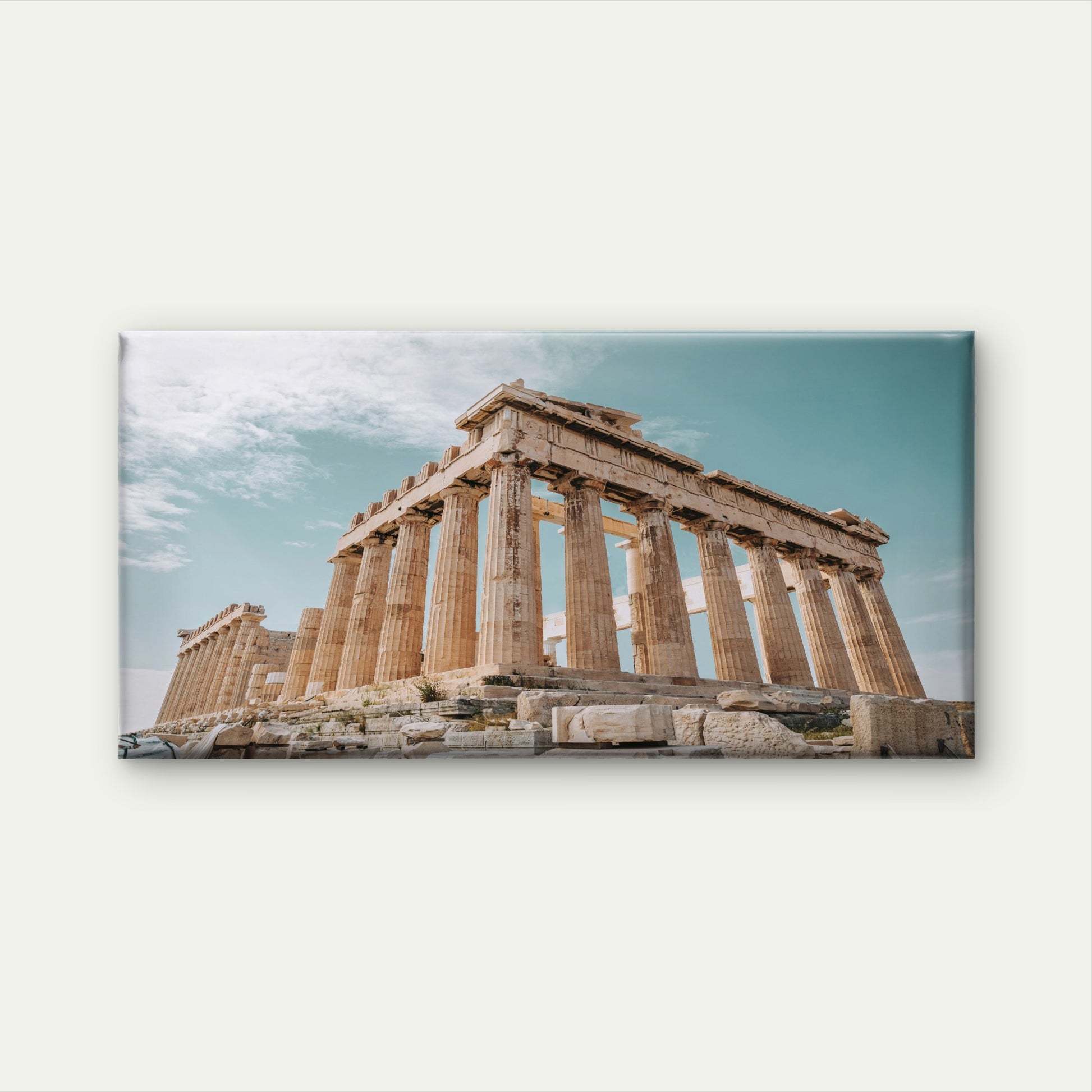 Parthenon Greek Temple Wall Art Canvas Office Home Room Framed 120x60cm