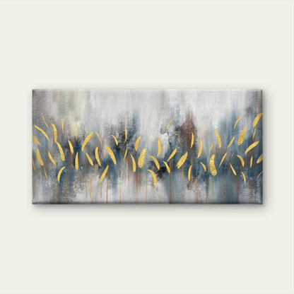 Gold Foil Grey Abstract Wall Art Canvas Office Home Room Framed 120x60cm