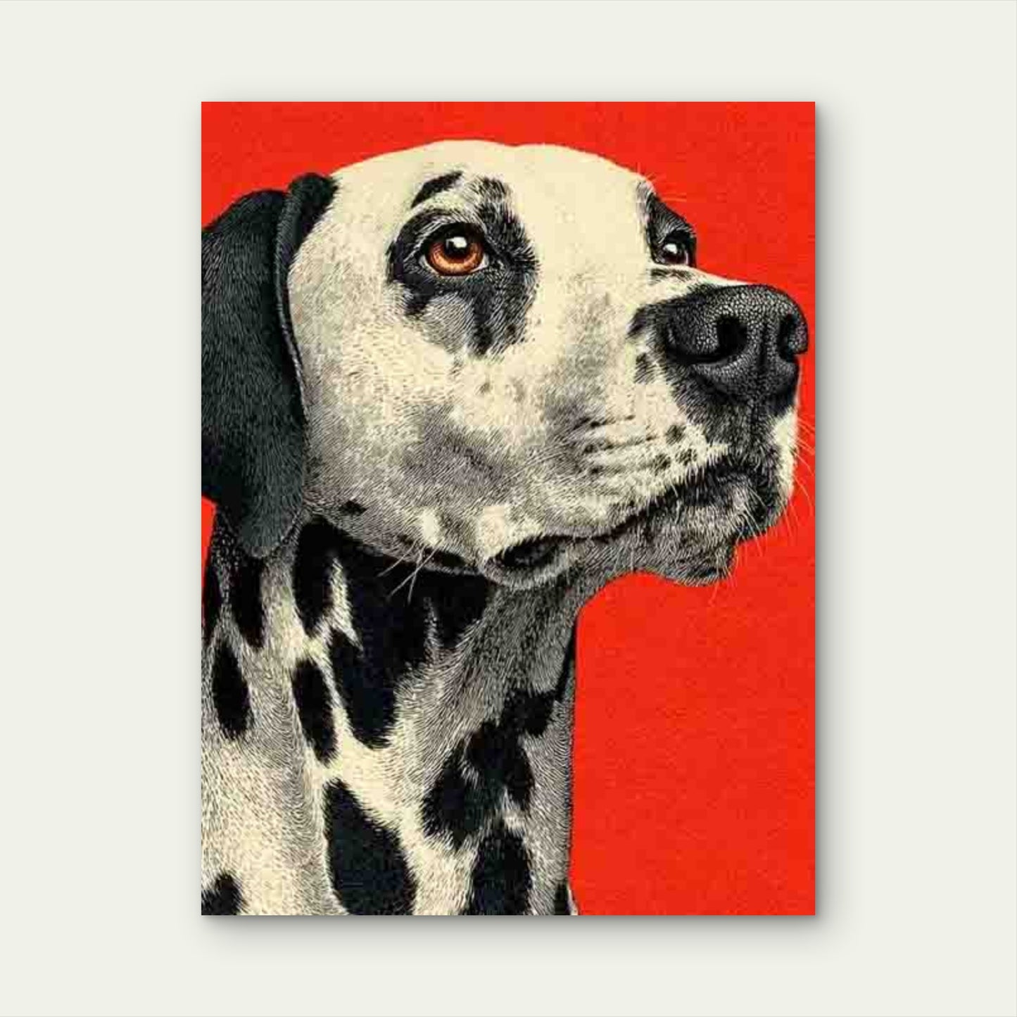 Retro Dalmatian Artwork Metal Print Ready to Hang