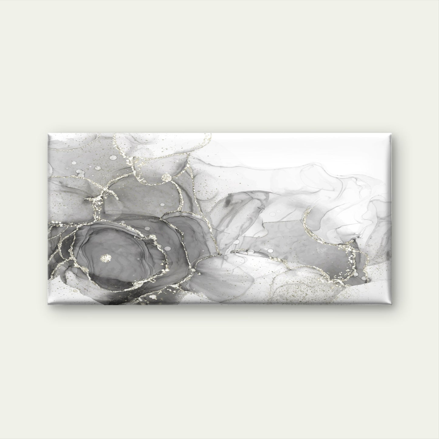 Monochrome Fluid Wave Painting Wall Art Canvas Office Home Framed 120x60cm