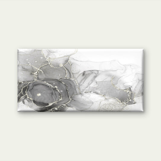 Monochrome Fluid Wave Painting Wall Art Canvas Office Home Framed 120x60cm