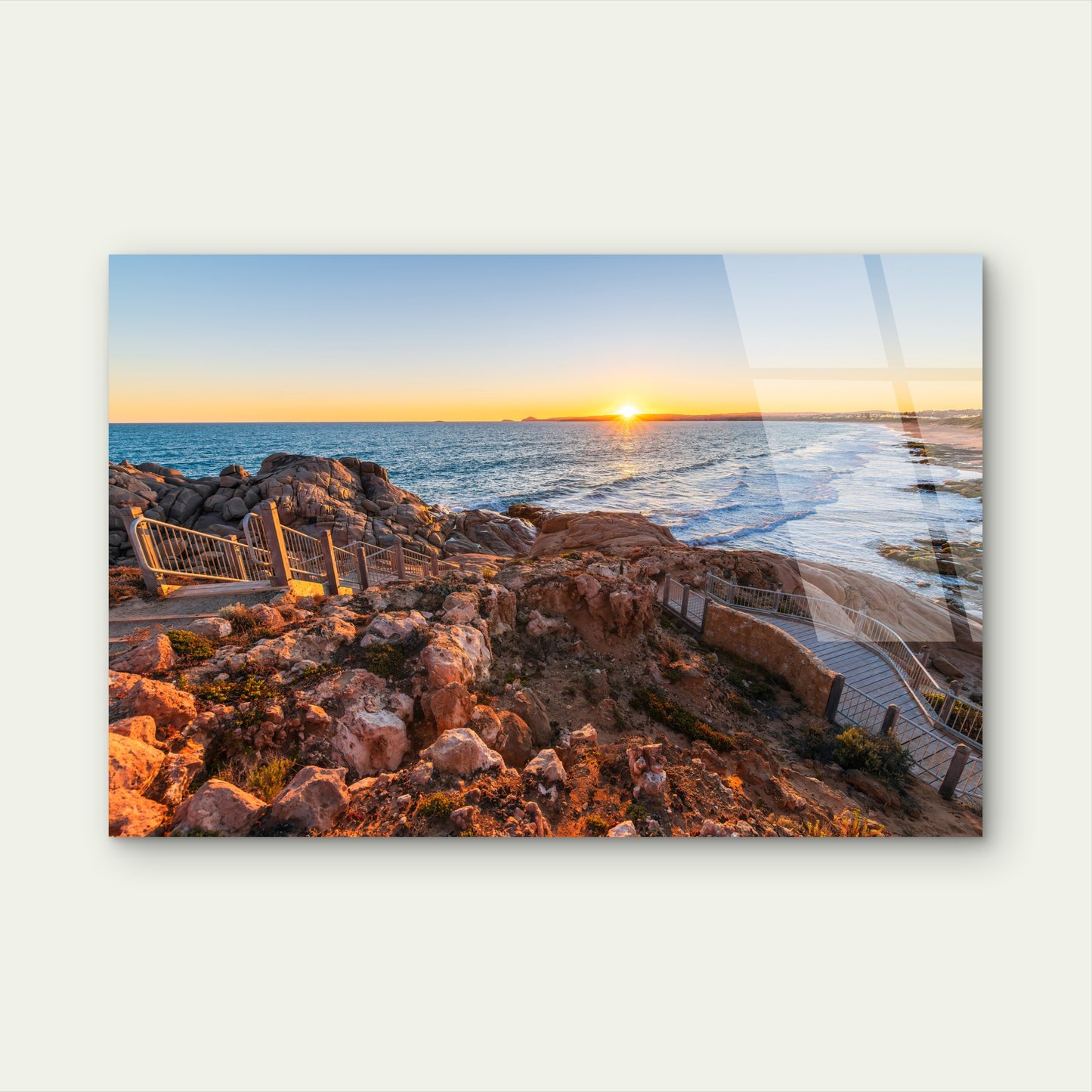 Knight Beach Port Elliot South Australia Coastal Sunset Acrylic Glass Printing Wall Art Australian Made Quality