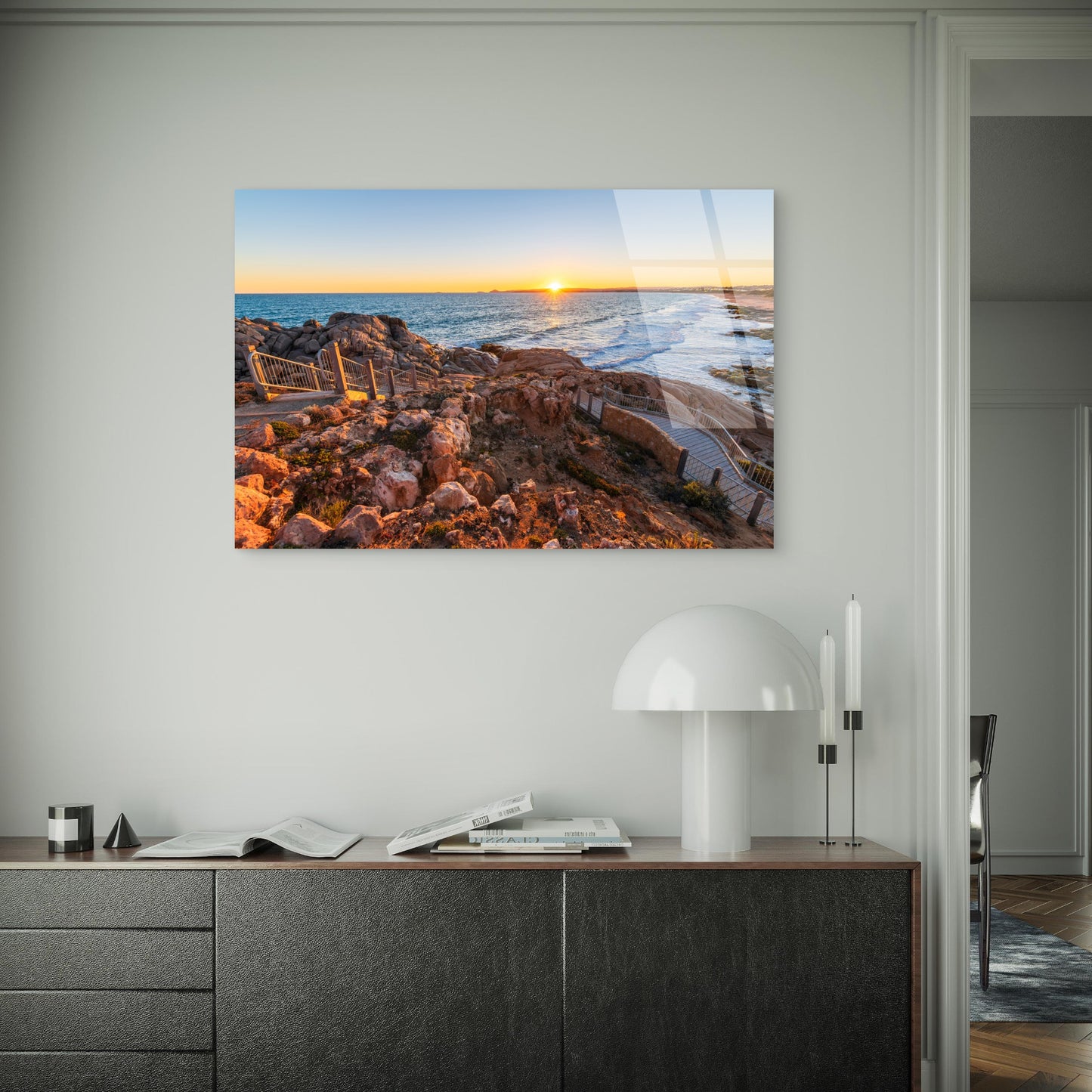 Knight Beach Port Elliot South Australia Coastal Sunset Acrylic Glass Printing Wall Art Australian Made Quality