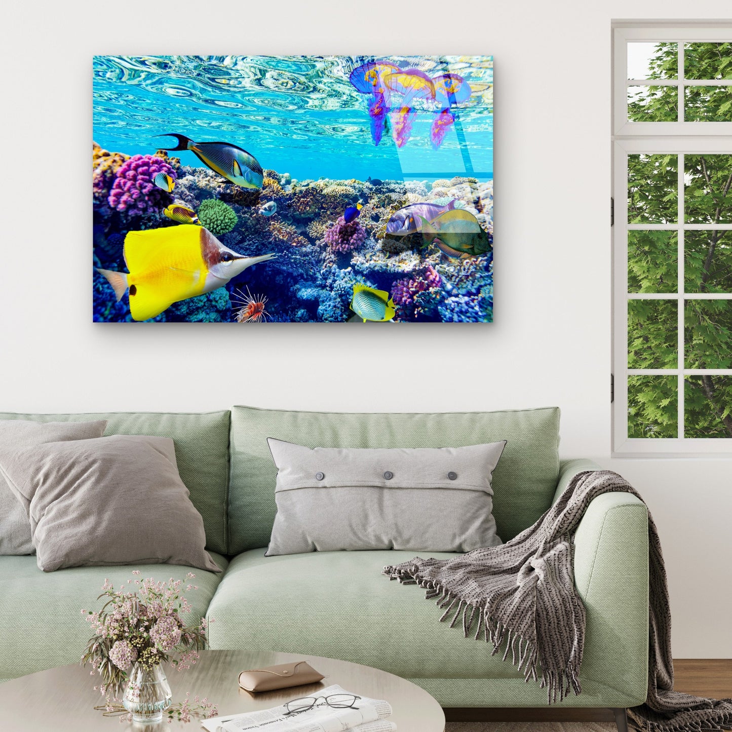 Great Barrier Reef Tropical Fish Coral Reef Acrylic Glass Printing Wall Art Australian Made Quality