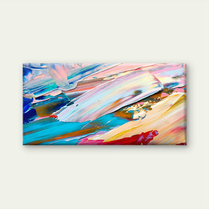 Colorful Abstract Palette Knife Paint Wall Art Canvas Office Home Framed 120x60