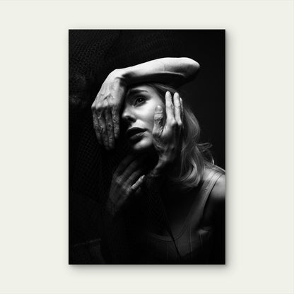 Abstract Fine Art Monochrome Female with Hands 40x60cm Metal Print Ready to Hang