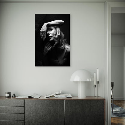 Abstract Fine Art Monochrome Female with Hands 40x60cm Metal Print Ready to Hang