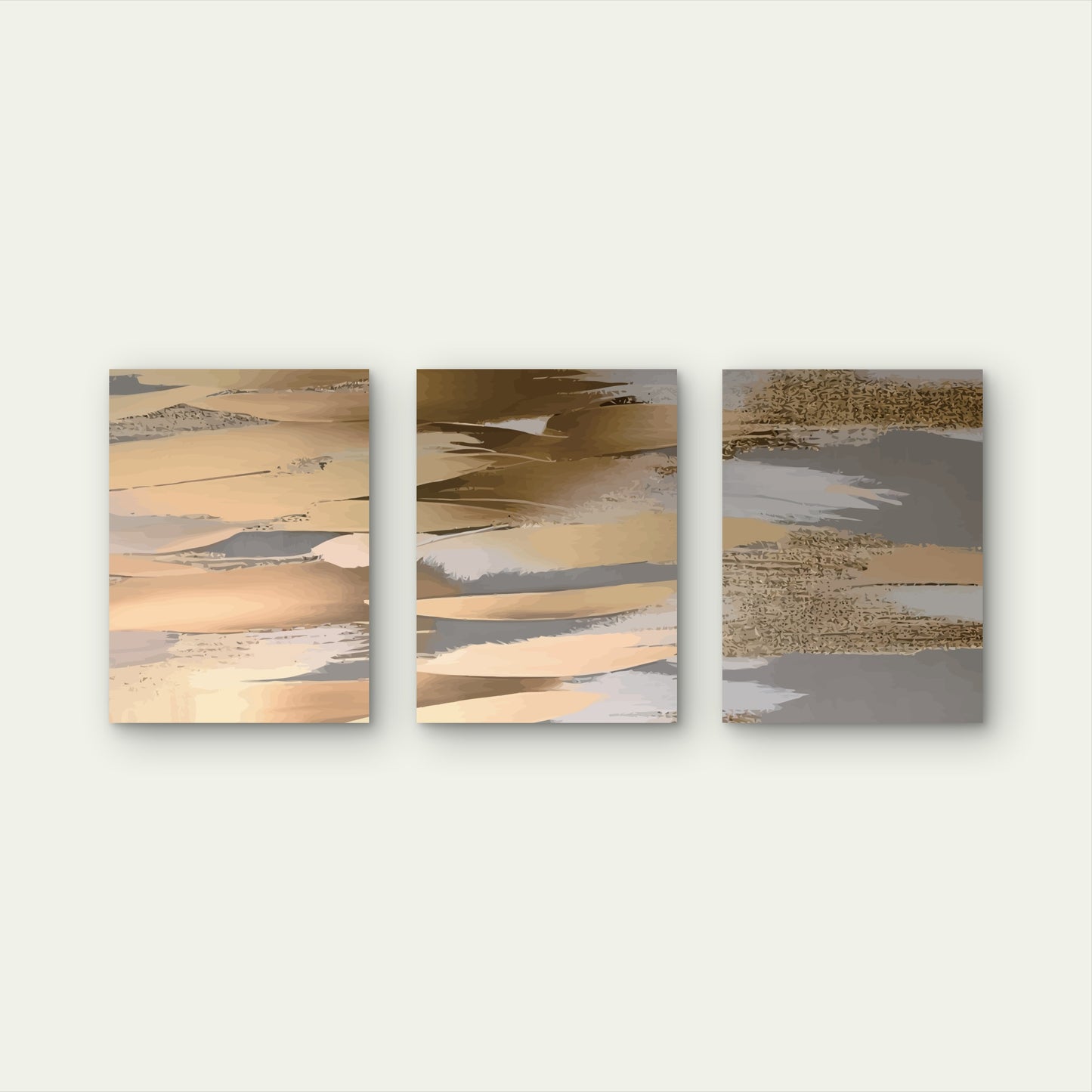 3pcs Minimalist Modern Abstract Gold Oil Ink  Wall Art Set Canvas Framed 40x60cm - High Quality Print 100% Australian Made Wall Canvas Ready to Hang