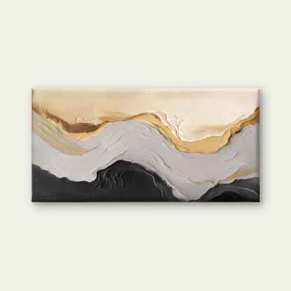 Abstract Texture Gold Grey Black Wall Art Canvas Office Home Framed 120x60cm