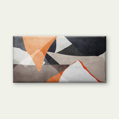 Abstract Geometric Orange Grey Shape Wall Art Canvas Office Home Framed 120x60cm
