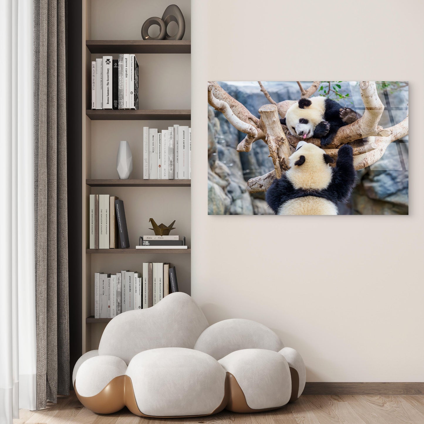 Cute Giant Panda Bear Animal Tree China Wildlife Nature Art Picture Print Acrylic Glass Printing Wall Art Australian Made Quality