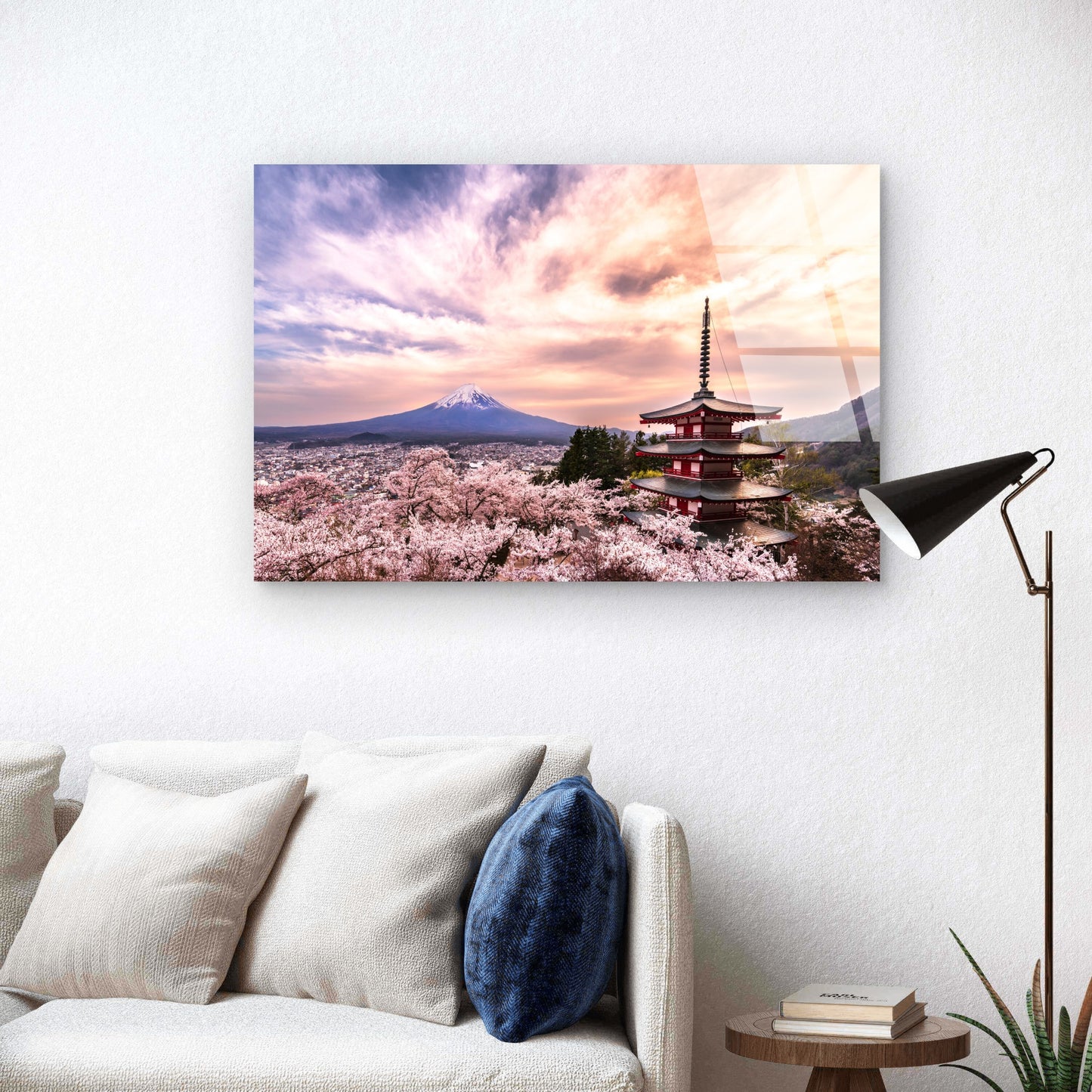 Mount Fuji Japan Chureito Pagoda Cherry Blossom Spring Landscape Sakura Acrylic Glass Printing Wall Art Australian Made Quality