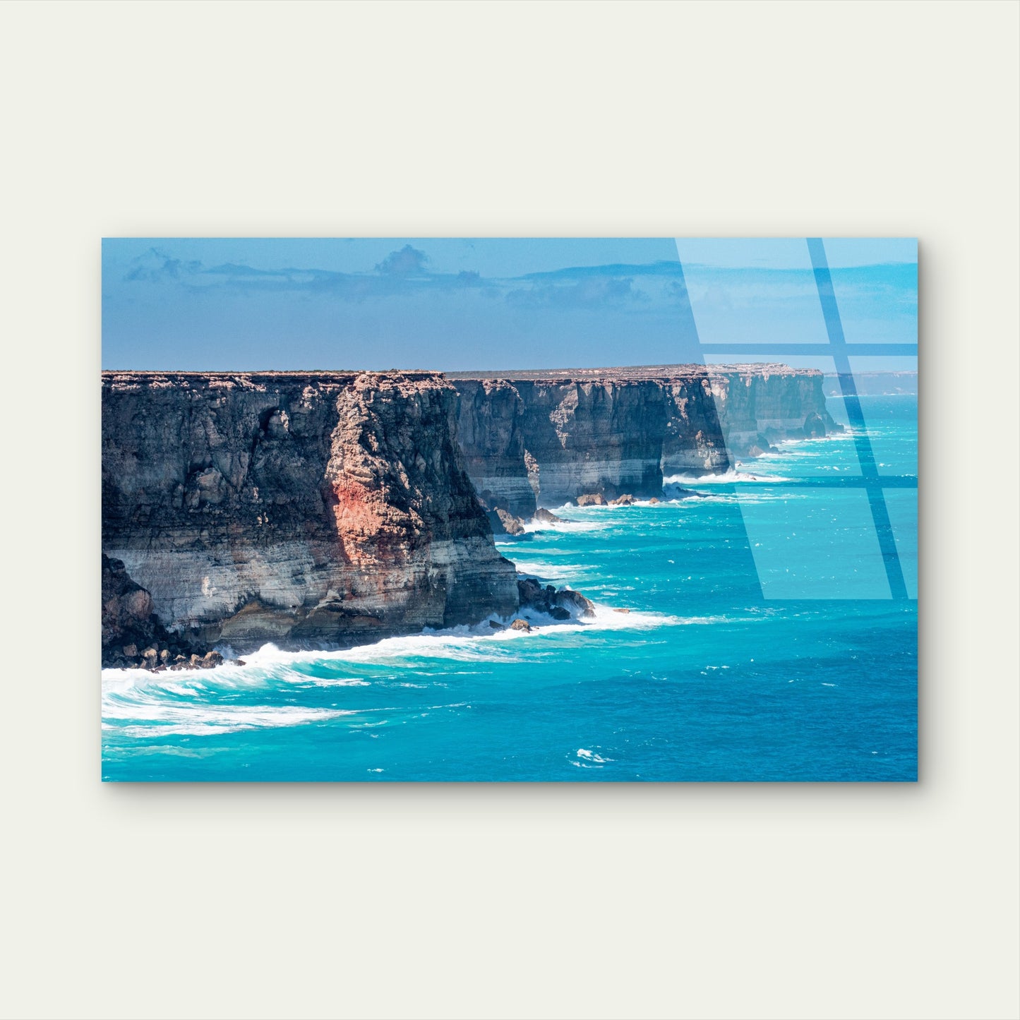 Bunda Cliffs Great Australian Bight Ocean Coastline Outback Sea Landscape Photo Acrylic Glass Printing Wall Art Australian Made Quality
