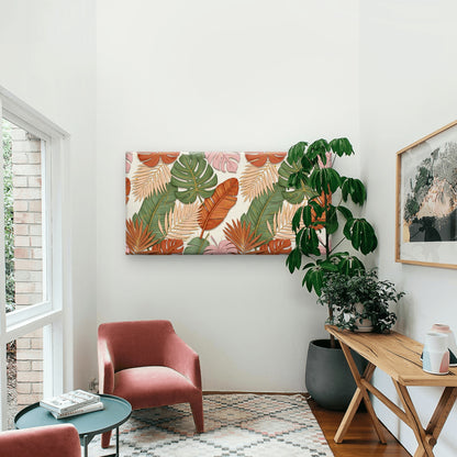 Tropical Monstera Leaves Botanical Wall Art Canvas Office Home Framed 120x60cm