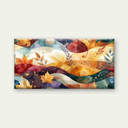 Forest Maple Leaves Panoramic Sun Wall Art Canvas Office Home Framed 120x60cm