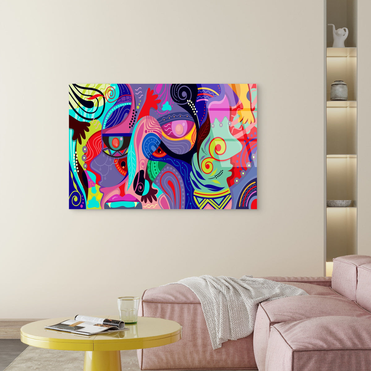 Boho Tribal Abstract Pattern Art Acrylic Glass Printing Wall Art Australian Made Quality