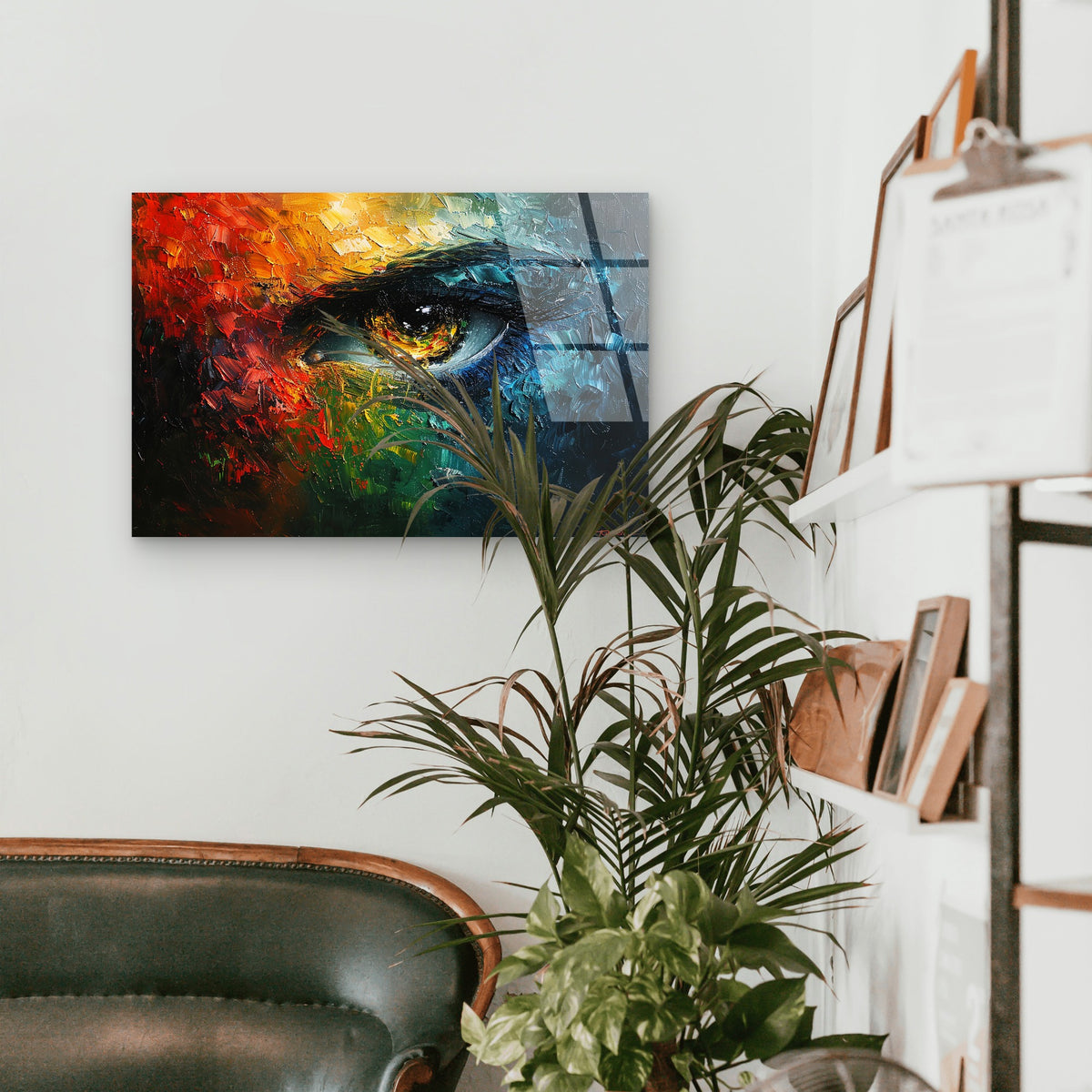 Vibrant Oil Textured Human Eye Acrylic Glass Printing Wall Art Australian Made Quality