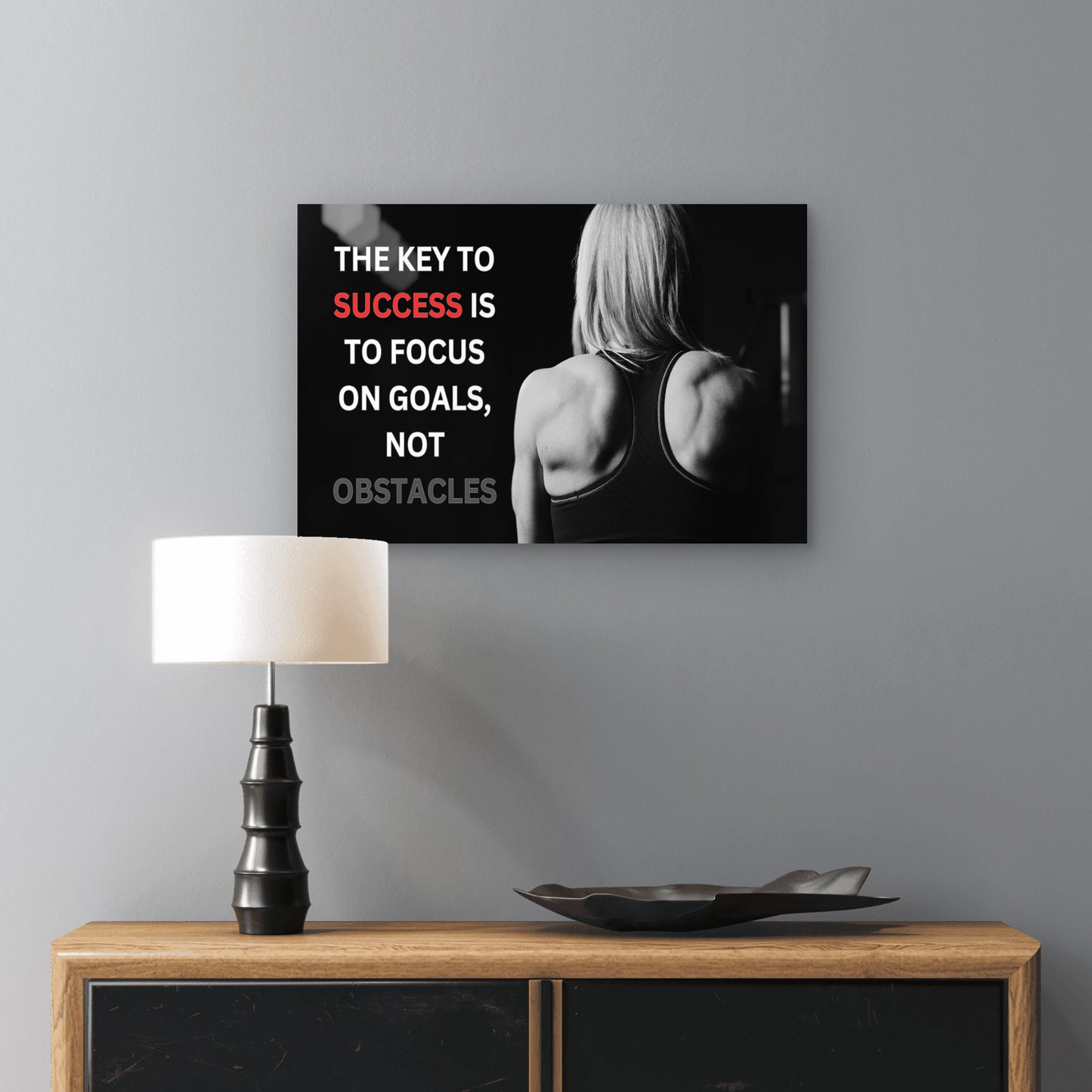 The Key To Success Is To Focus On Goals Motivational Quote 5mm thick Plastic Poster Ready to Hang 90x60cm