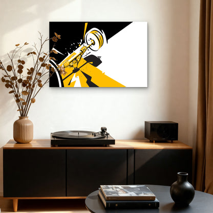 Gym Powerlifting Vector Art Black And Yellow 5mm thick Plastic Poster Ready to Hang 90x60cm