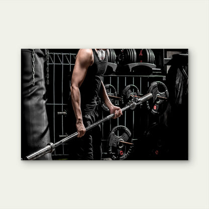 Dramatic High Contrast Muscular Athlete 5mm thick Plastic Poster Ready to Hang 90x60cm