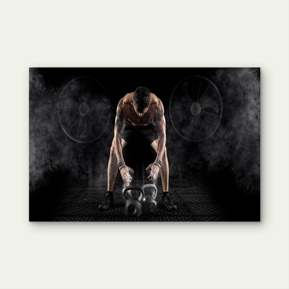 Kettlebell Training Weightlifting Chalk 5mm thick Plastic Poster Ready to Hang 90x60cm