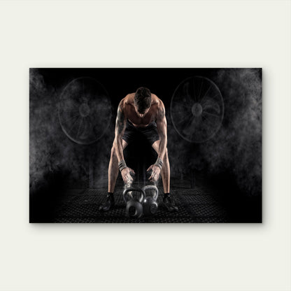 Kettlebell Training Weightlifting Chalk 5mm thick Plastic Poster Ready to Hang 90x60cm