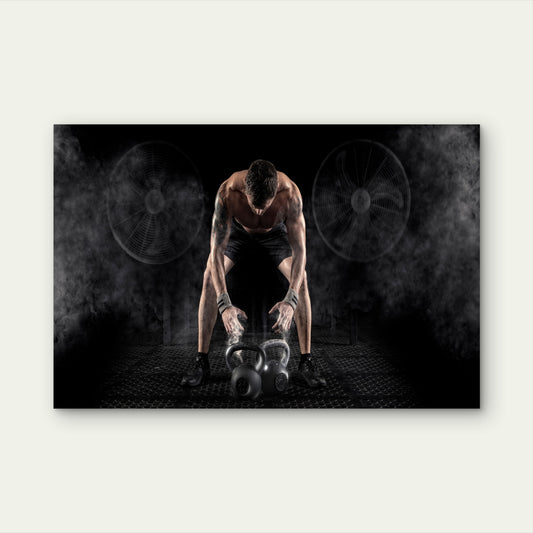 Kettlebell Training Weightlifting Chalk 5mm thick Plastic Poster Ready to Hang 90x60cm