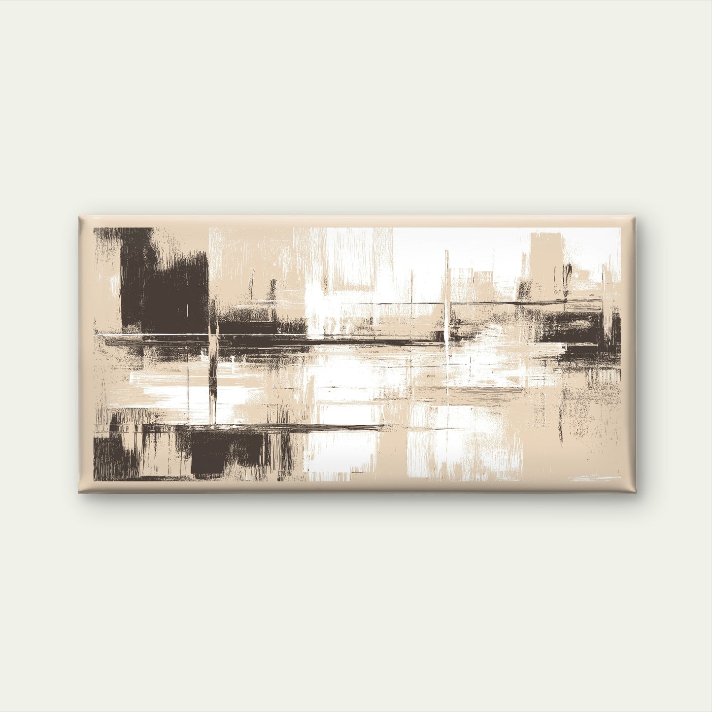Abstract Textured Cream Charcoal Wall Art Canvas Office Home Framed 120x60cm