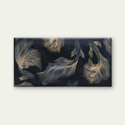 Japanese Gold Thread Ocean Fish Wall Art Canvas Office Home Framed 120x60cm