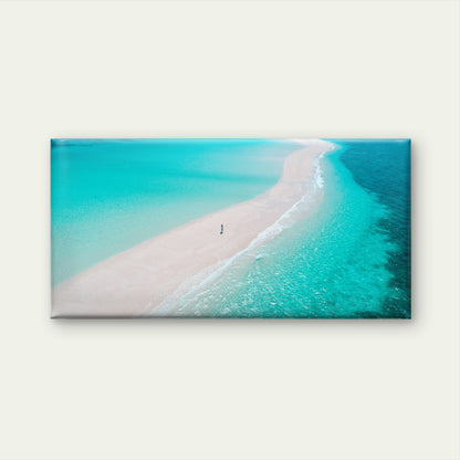 Aerial Turquoise Tropical Sandbar Wall Art Canvas Office Home Framed 120x60cm