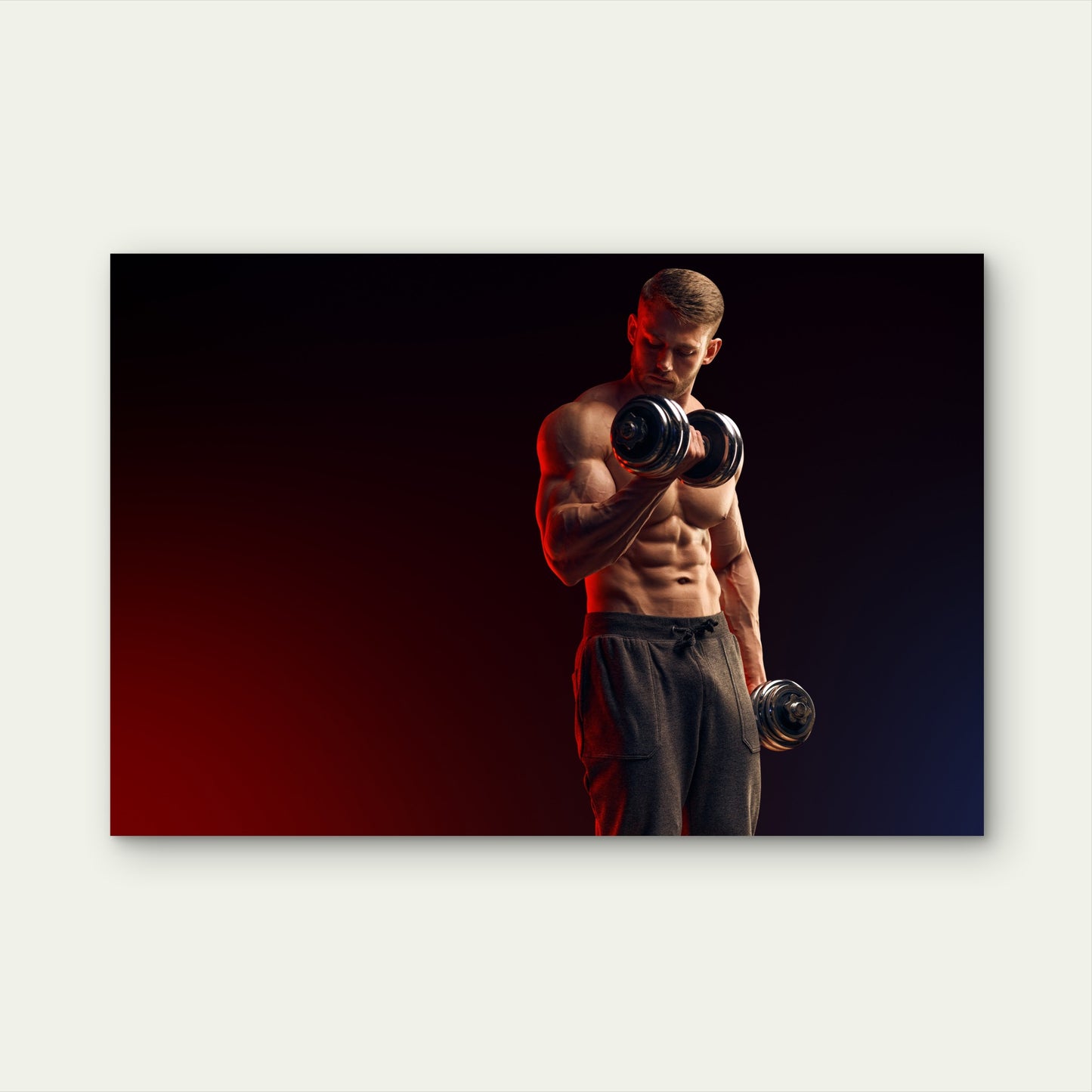 Gym Bodybuilder Workout Athlete Bicep Training 5mm thick Plastic Poster Ready to Hang 90x60cm