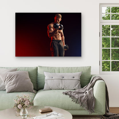 Gym Bodybuilder Workout Athlete Bicep Training 5mm thick Plastic Poster Ready to Hang 90x60cm