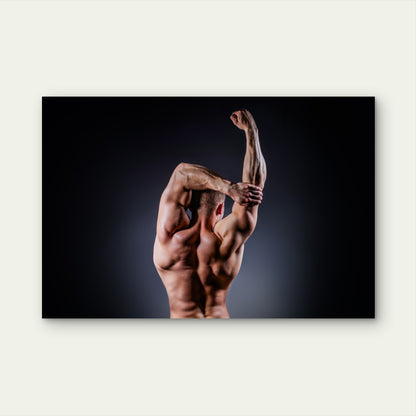 Fitness Motivation Male Tricep Lat Training Art 5mm thick Plastic Poster Ready to Hang 90x60cm