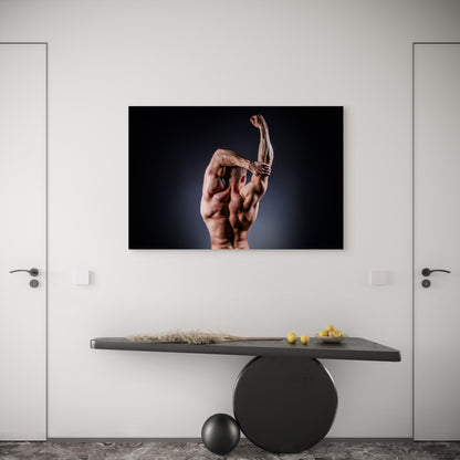 Fitness Motivation Male Tricep Lat Training Art 5mm thick Plastic Poster Ready to Hang 90x60cm