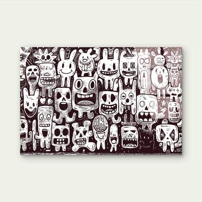 Graffiti Doodle Monsters Street Art Acrylic Glass Printing Wall Art Australian Made Quality