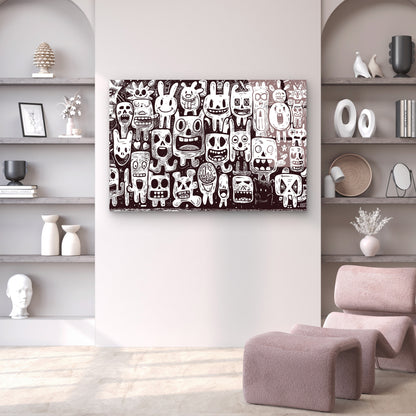 Graffiti Doodle Monsters Street Art Acrylic Glass Printing Wall Art Australian Made Quality