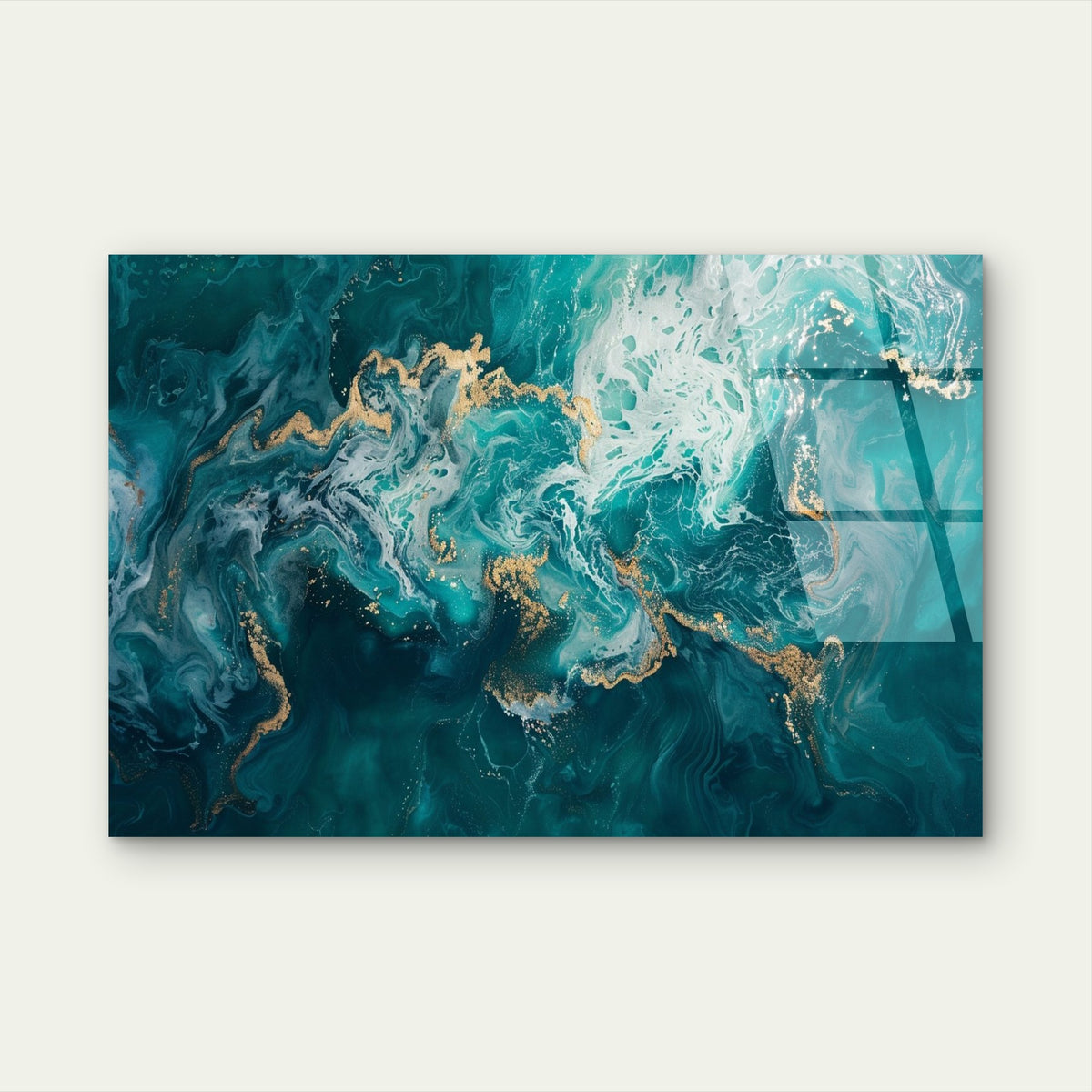 Abstract Coastal Navy Sea Waves Texture Acrylic Glass Printing Wall Art Australian Made Quality