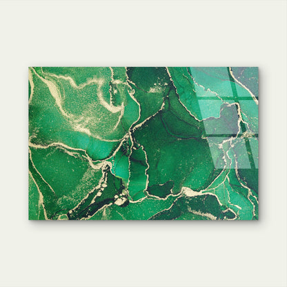 Abstract Malachite Marble Fluid Alcohol Ink Acrylic Glass Printing Wall Art Australian Made Quality