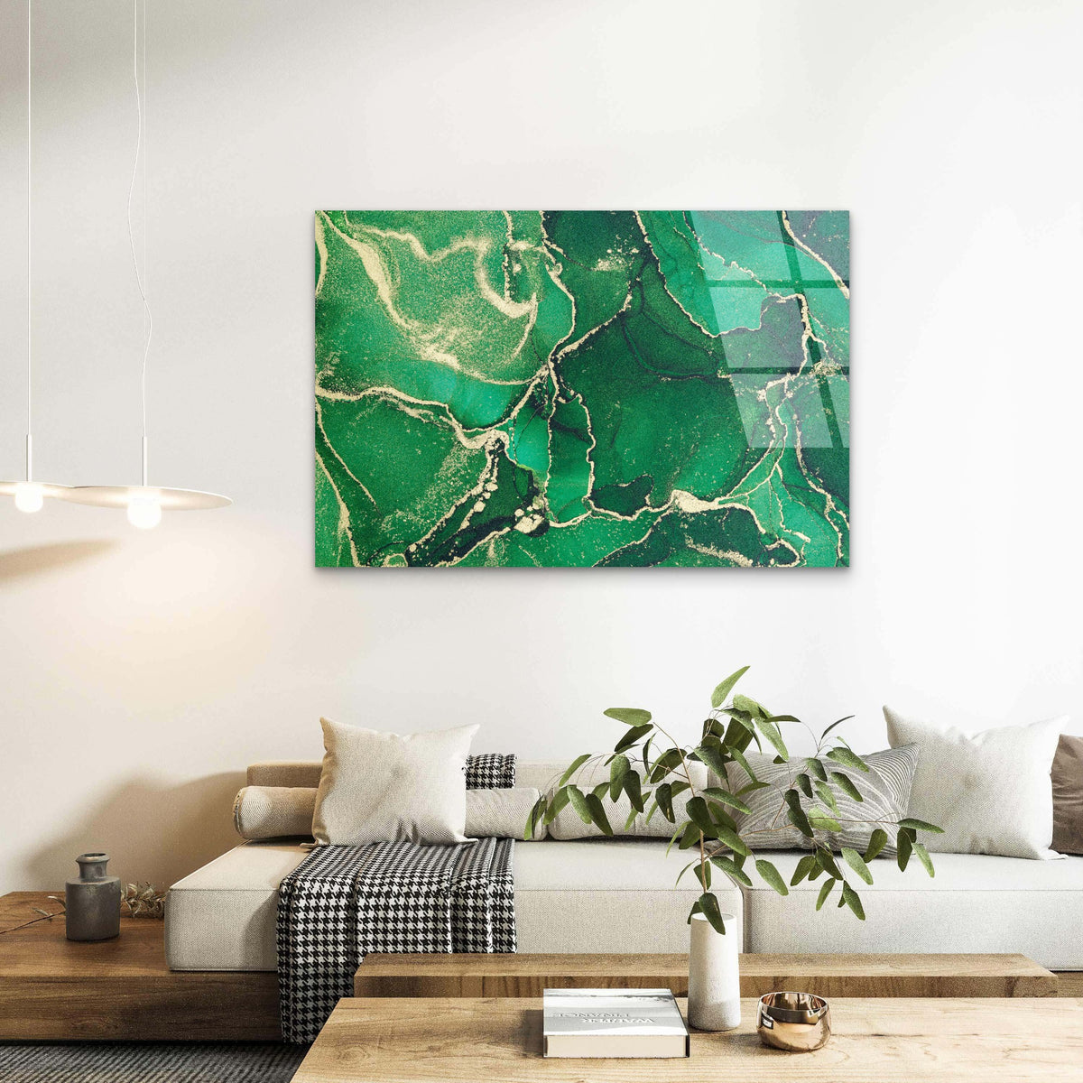 Abstract Malachite Marble Fluid Alcohol Ink Acrylic Glass Printing Wall Art Australian Made Quality