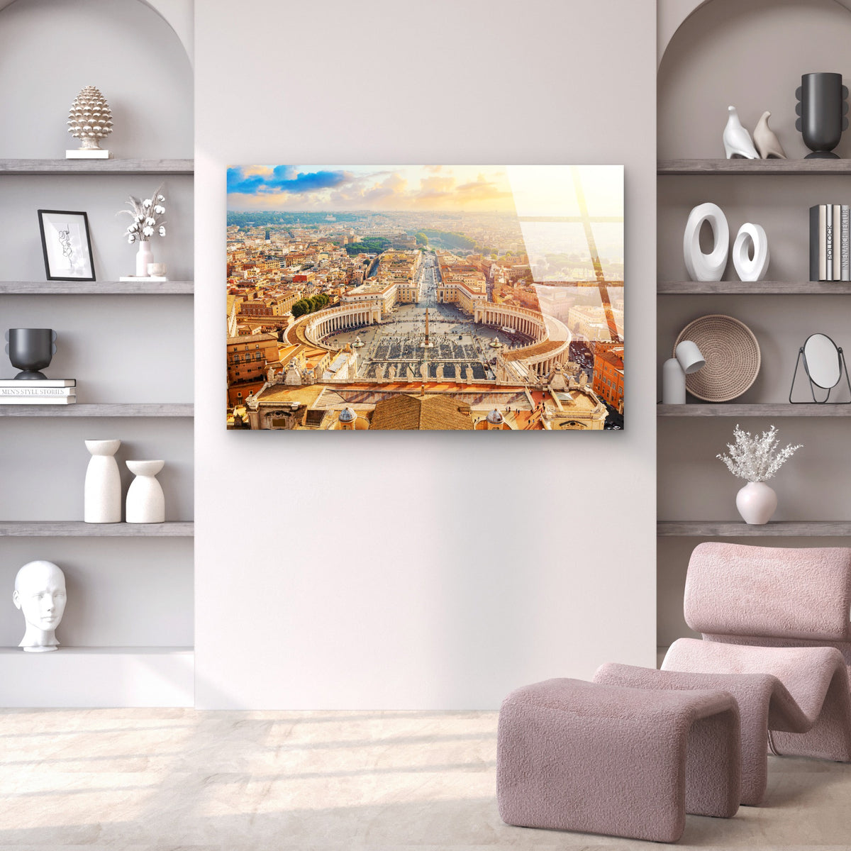 Historic Rome St Peters Square Basilica Sunset Acrylic Glass Printing Wall Art Australian Made Quality