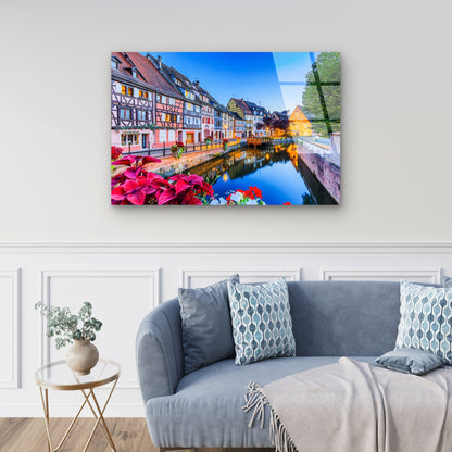 Historic Alsace European Old Town Reflection View Acrylic Glass Printing Wall Art Australian Made Quality