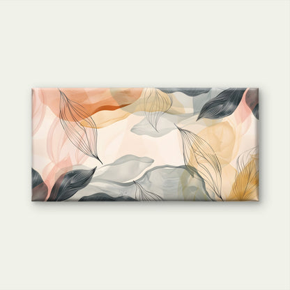 Abstract Watercolor Soft Peach Smoke Wall Art Canvas Office Home Framed 120x60cm