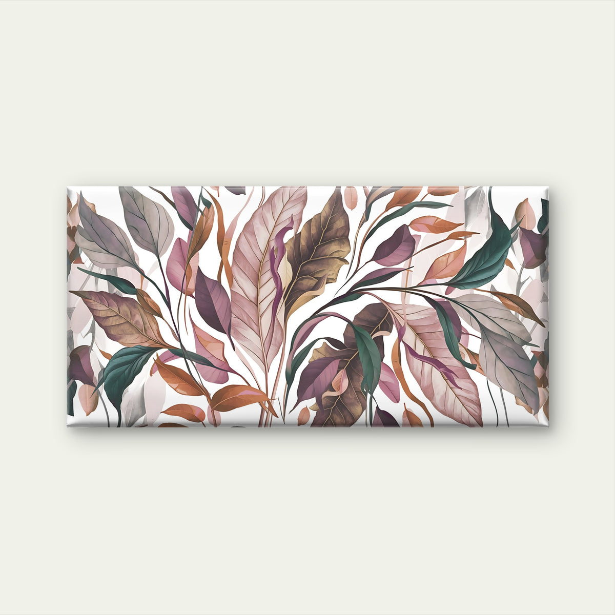 Boho Watercolor Muted Purple Foliage Wall Art Canvas Office Home Framed 120x60cm