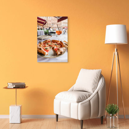 Tasty Fresh Pizza Spritz Cocktail Cafe Bistro   40x60cm Metal Print Ready to Hang
