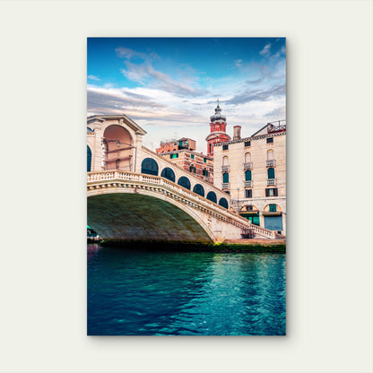 Beautiful Venice Italy Rialto Bridge Canal View   40x60cm Metal Print Ready to Hang