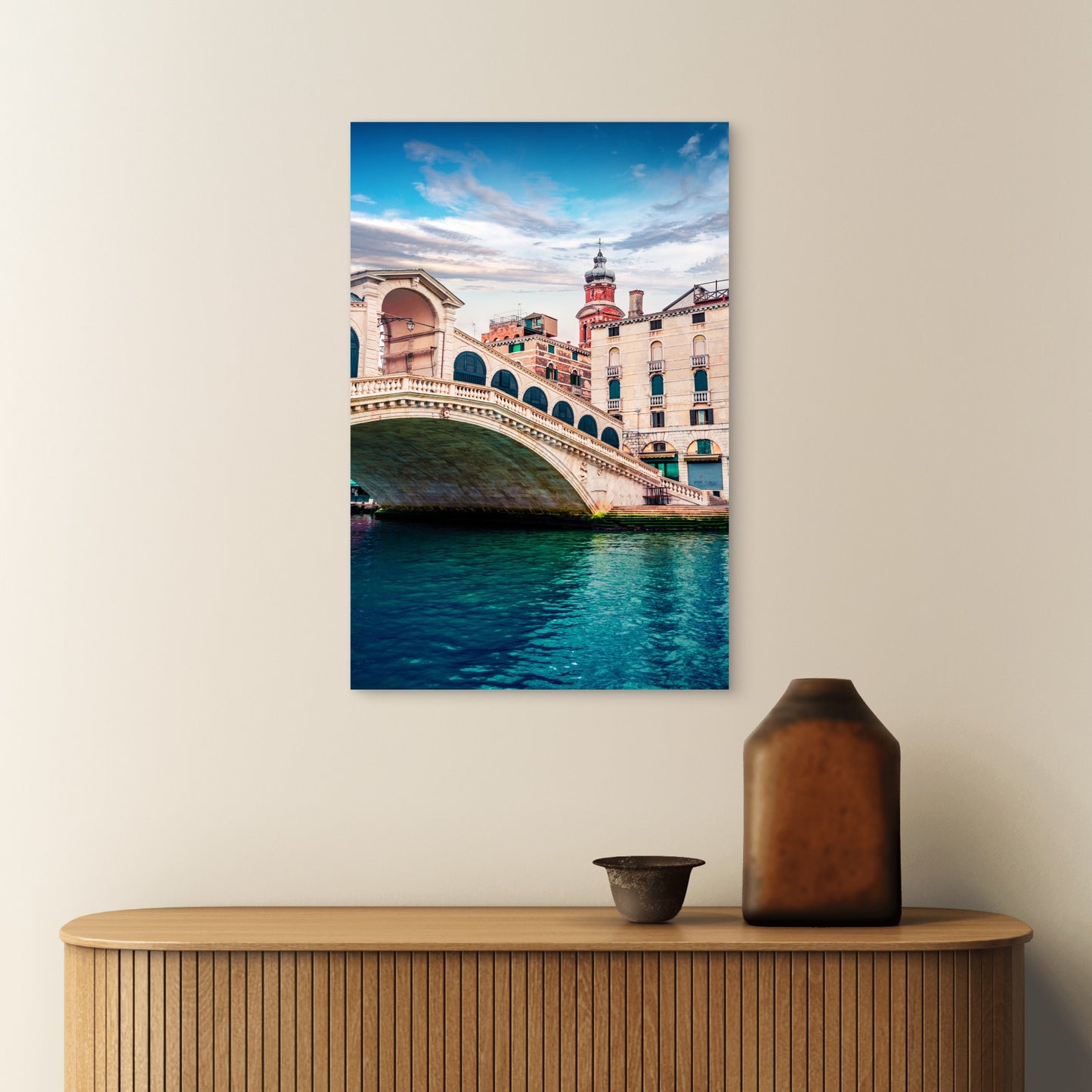 Beautiful Venice Italy Rialto Bridge Canal View   40x60cm Metal Print Ready to Hang