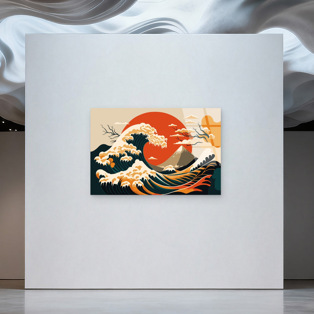 Japanese Great Wave Mount Fuji Acrylic Glass Printing Wall Art Australian Made Quality